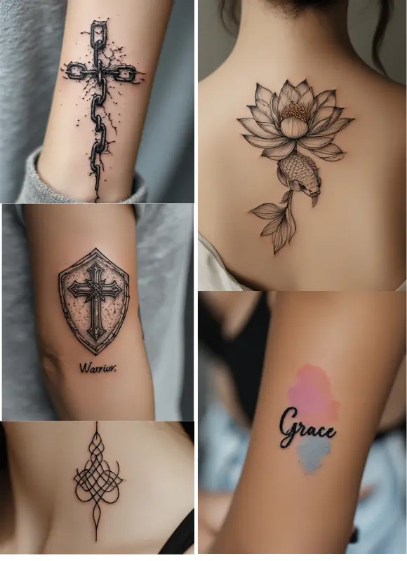 Symbols of Resilience Minimal Christian Tattoo Ideas