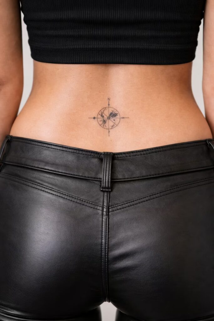 Micro Compass Seal tattoo