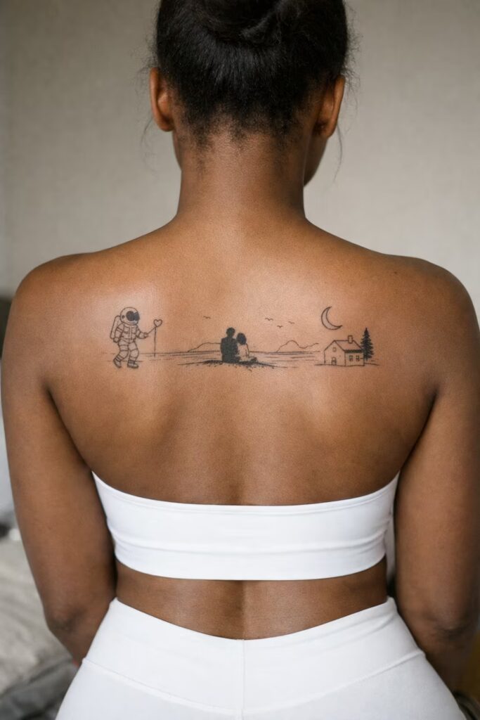 A Dreamy Back Tattoo for Women