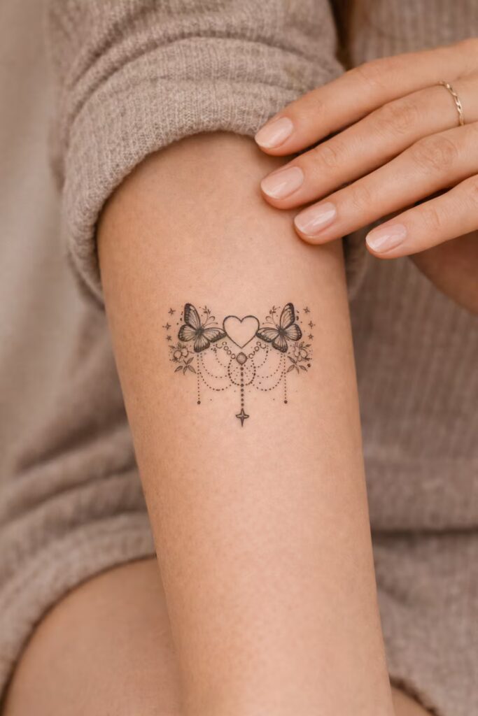 Butterfly Forearm Tattoo Idea for Women