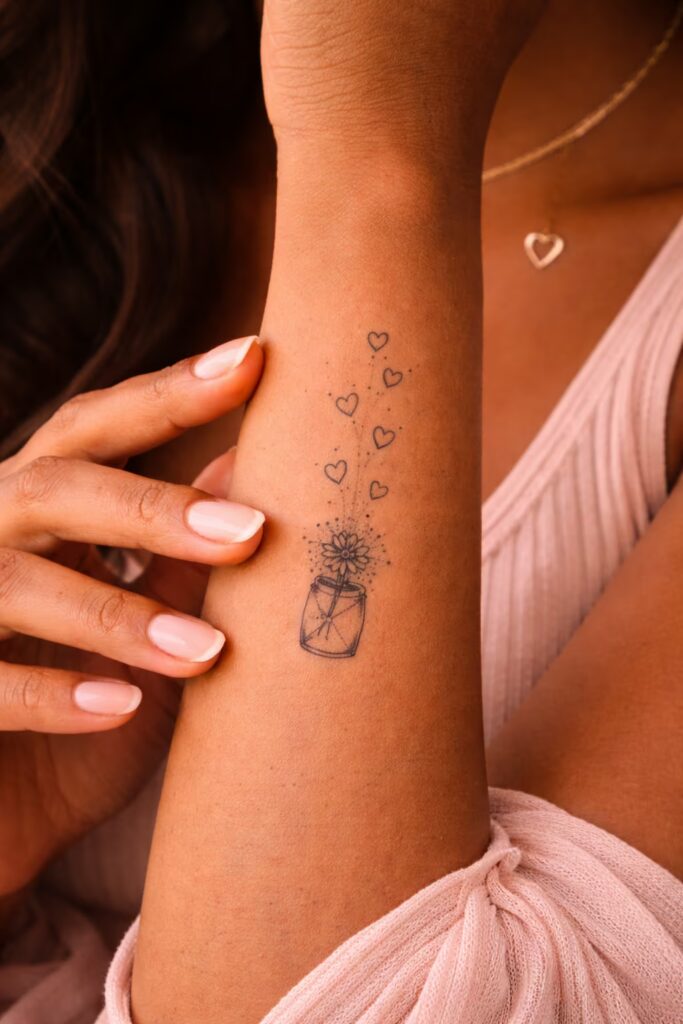 Captured Love Tattoo Idea for Women 