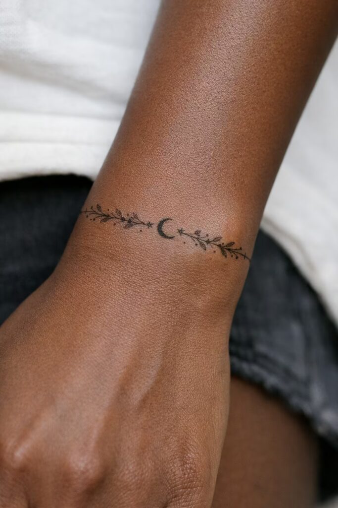 Crescent Vine Bracelet Tattoos For Women