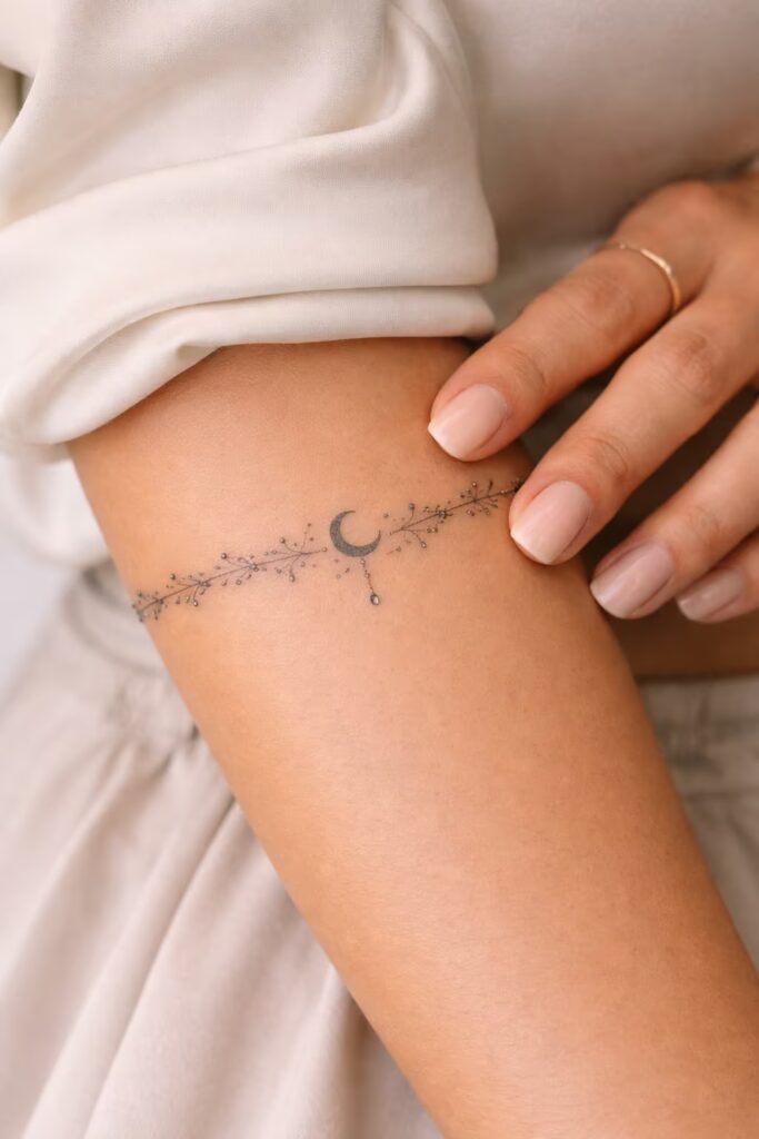 Geometric and Celestial Bracelet Tattoo For Women
