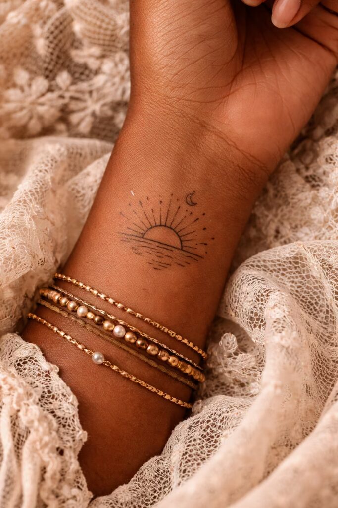 Rising Sun of Certainty Healing Tattoo Ideas For Women