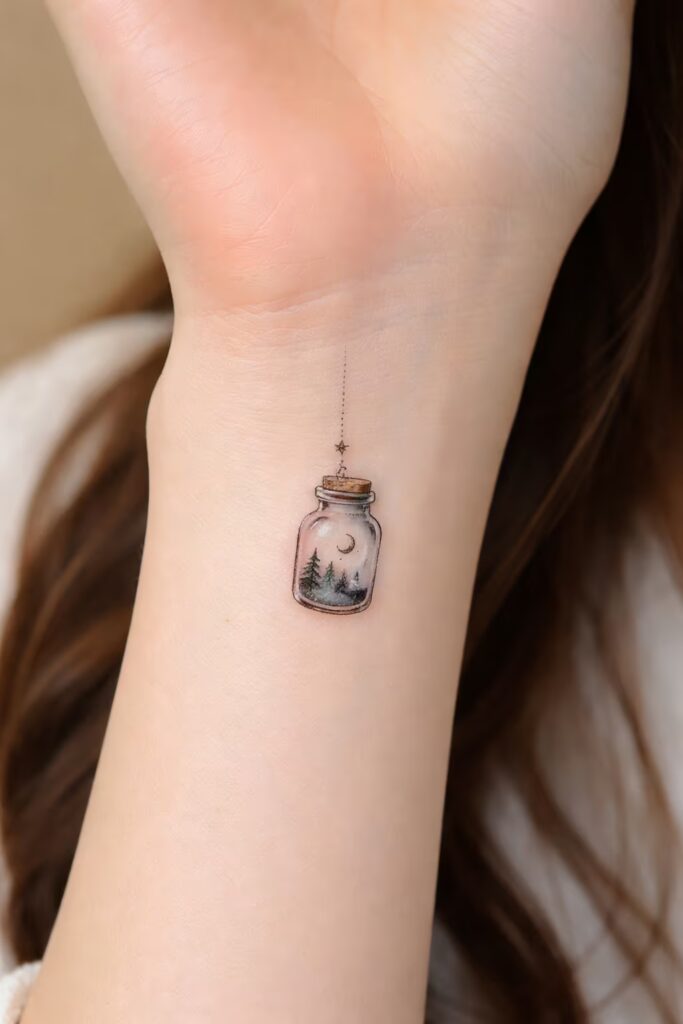 Jar of Night Meaningful Small Tattoo