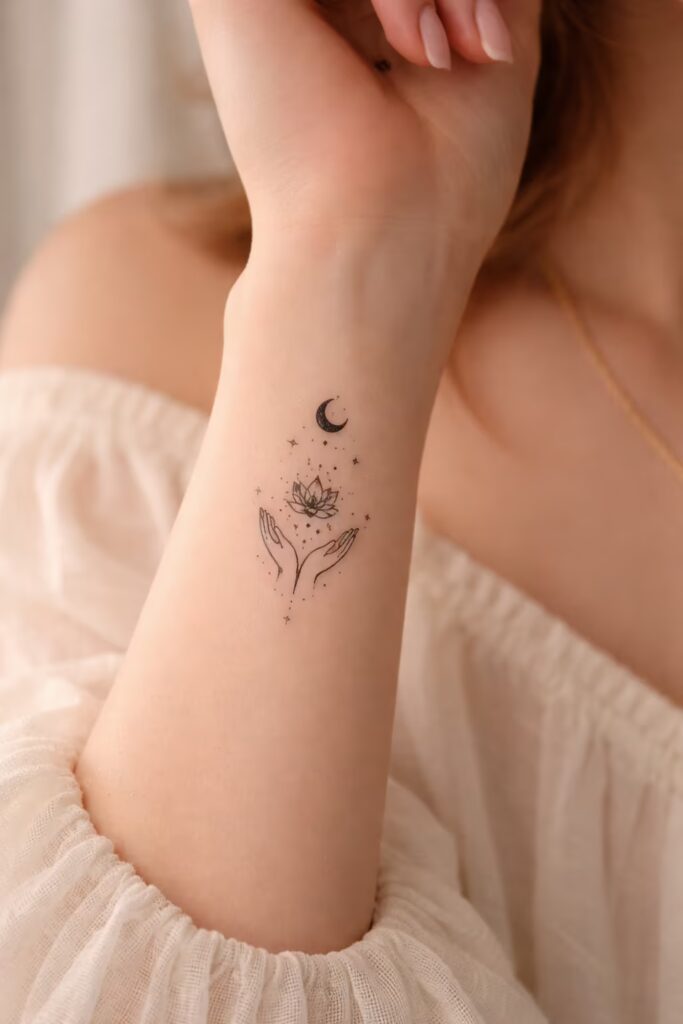Lotus Embrace – Feminine Energy Tattoo Symbols