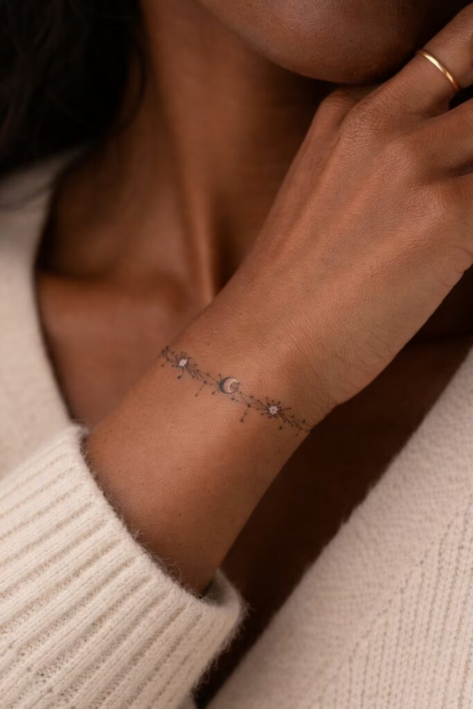 Nature-Inspired Bracelet Tattoo For Women