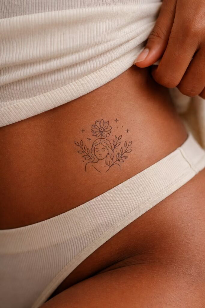 8. Serene Female Bloom tattoo