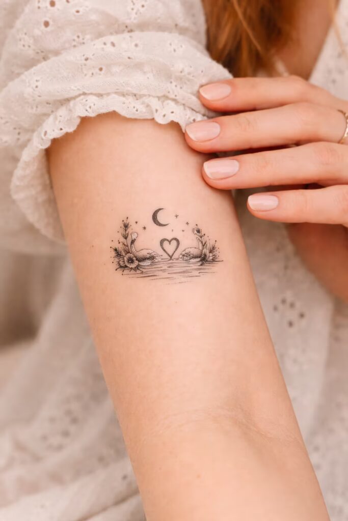 Swan Lake Serenity Forearm Tattoo Idea for Women