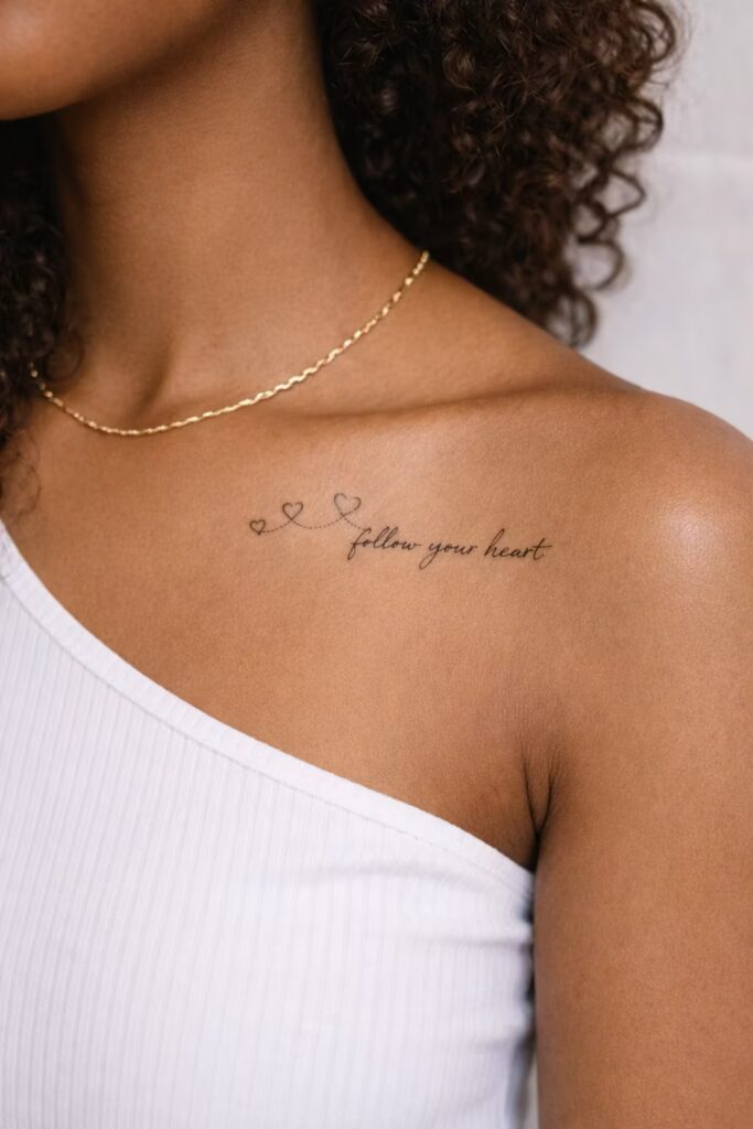 Tiny Hearts Collarbone Meaningful Small Tattoo