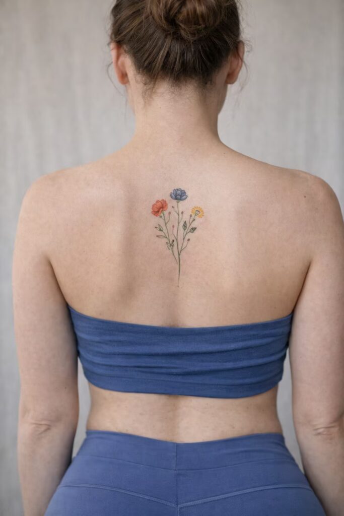 Wildflower Back Tattoo Women Choose