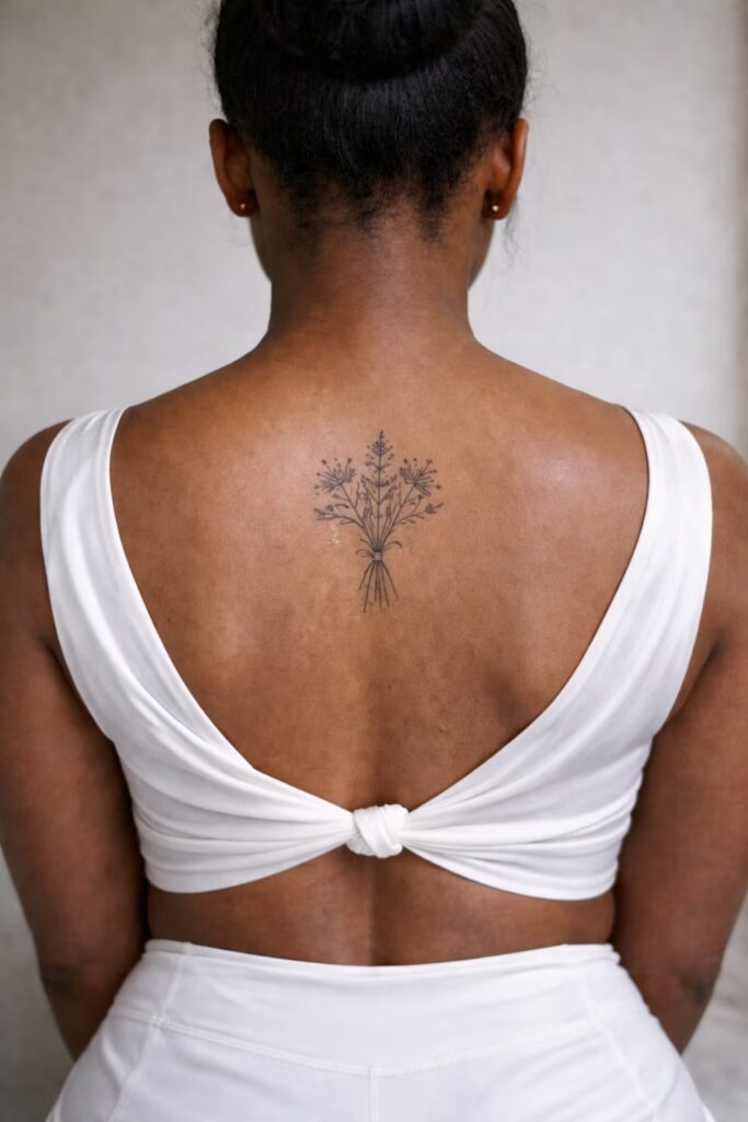 Wildflower Fine Line Tattoo