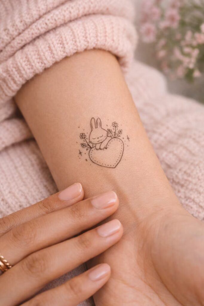 Heartwarming Bunny Tattoo