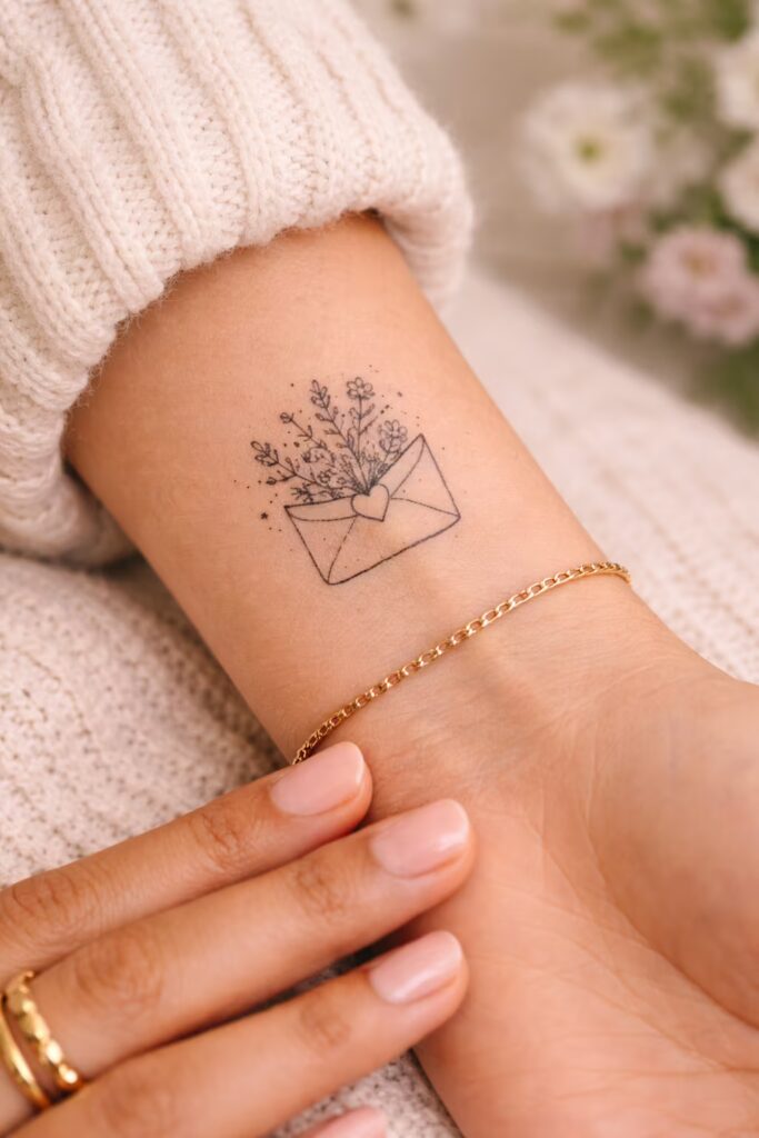 Love Letter Creative Girly Hand Tattoo Design