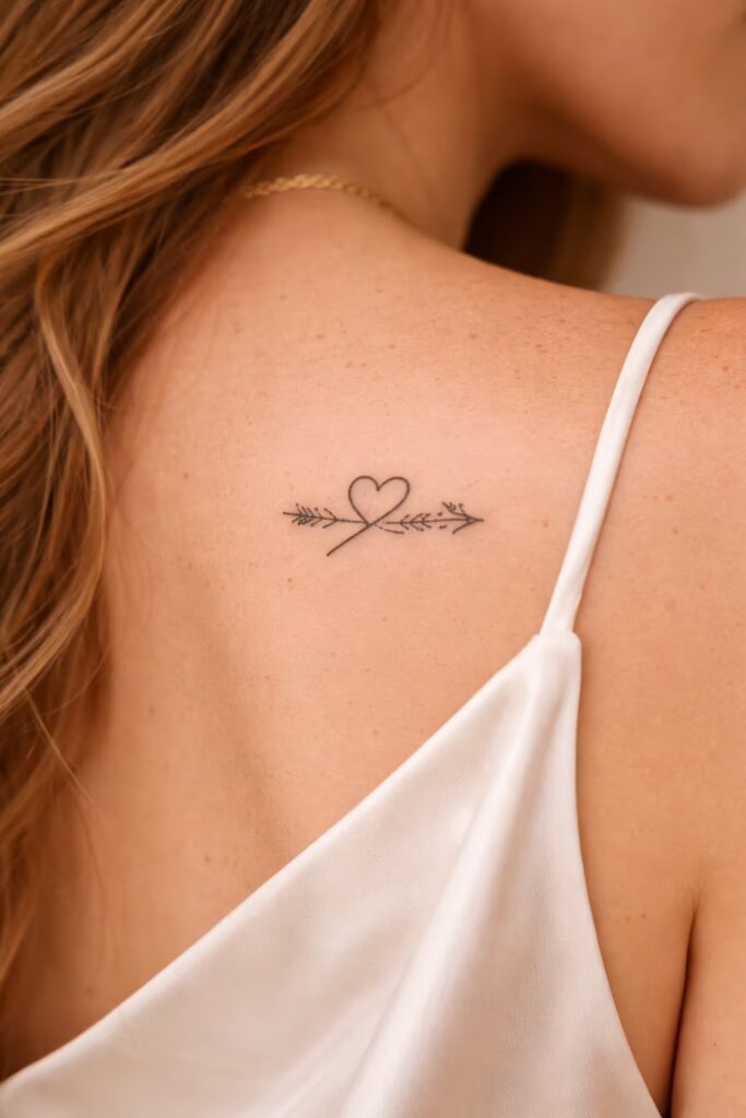 Arrowed Heart Love Symbol Tattoo