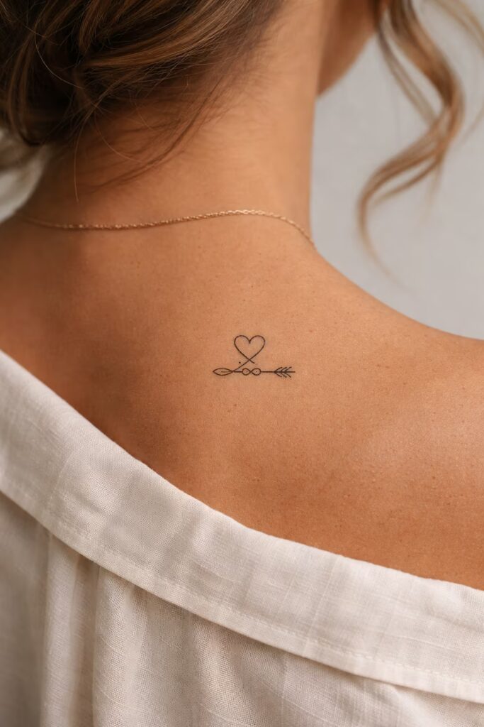 Heart & Arrow Love Symbol Tattoo