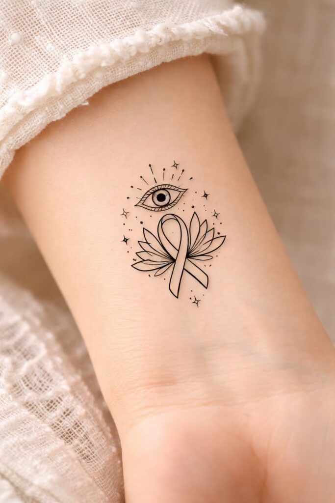 Lotus Eye Mental Awareness Tattoo