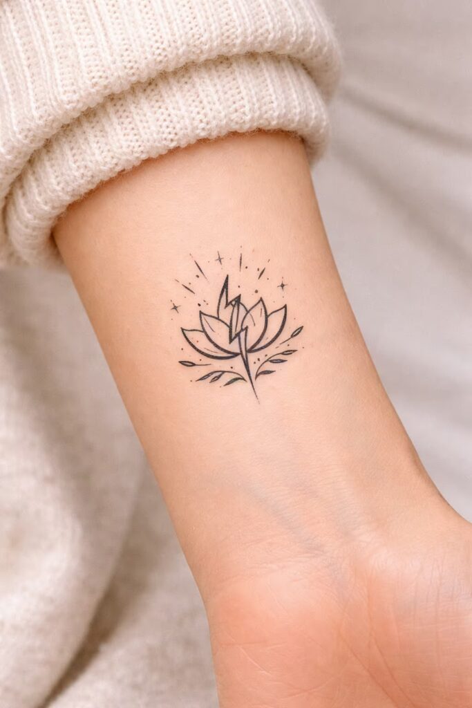 Lotus & Lightning — Tatoo Symbols That Mean Strength