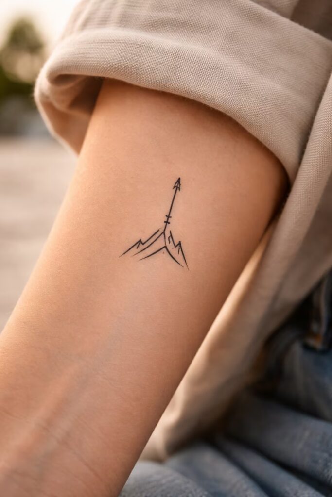 Mountain Arrow Geometric Tattoo Symbols That Mean Strength