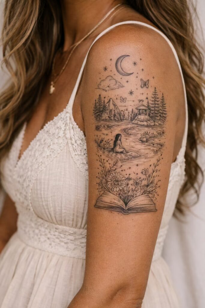 Storybook Nature – Meaningful Half Sleeve Tattoos for Women