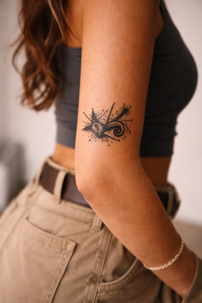 19. Abstract Expressionism Upper Arm Tattoo