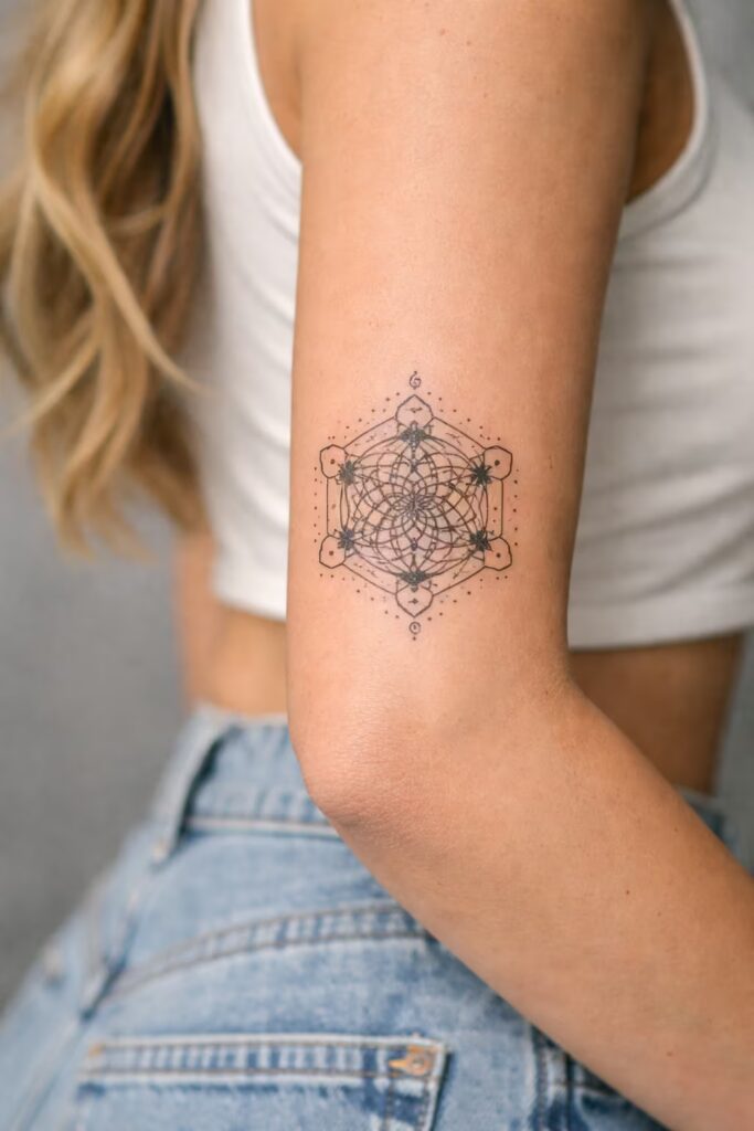 2. Sacred Geometry Upper Arm Tattoo