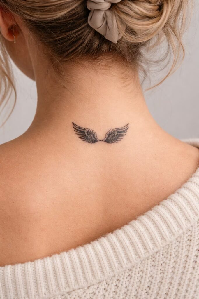 3D Angel Wings Tattoo