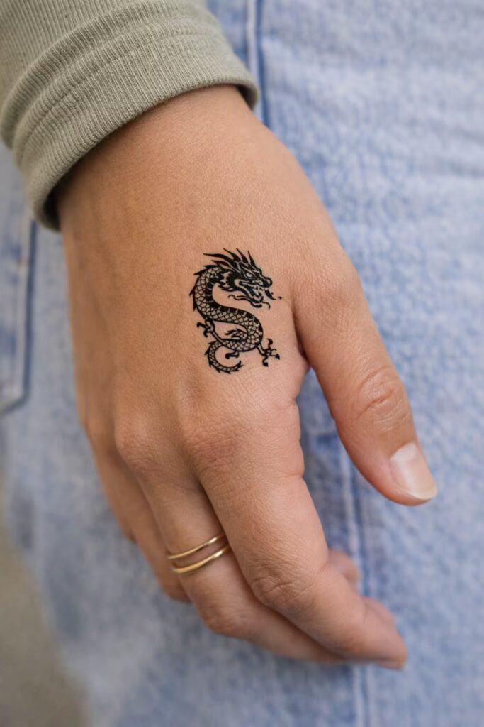 American Traditional Tattoos_ _Dragon_ Script Tattoo