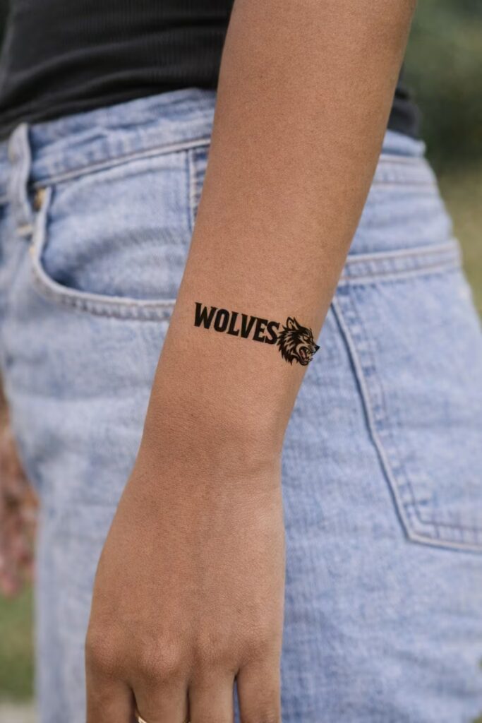 American Traditional Tattoos_ _WOLVES_ Script Tattoo
