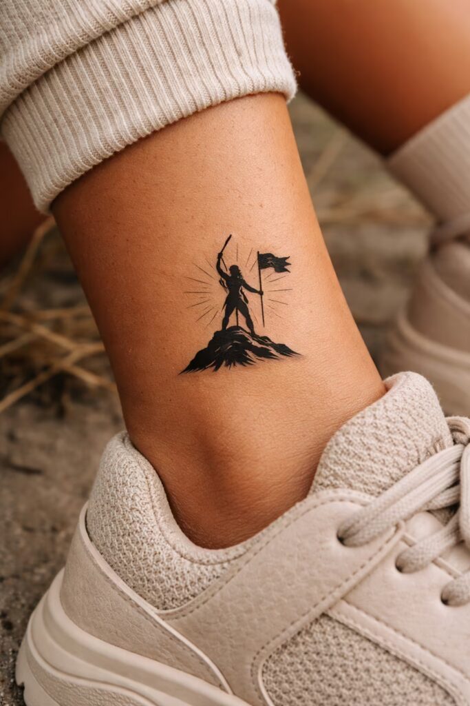 Conquering Warrior Leg Tattoo