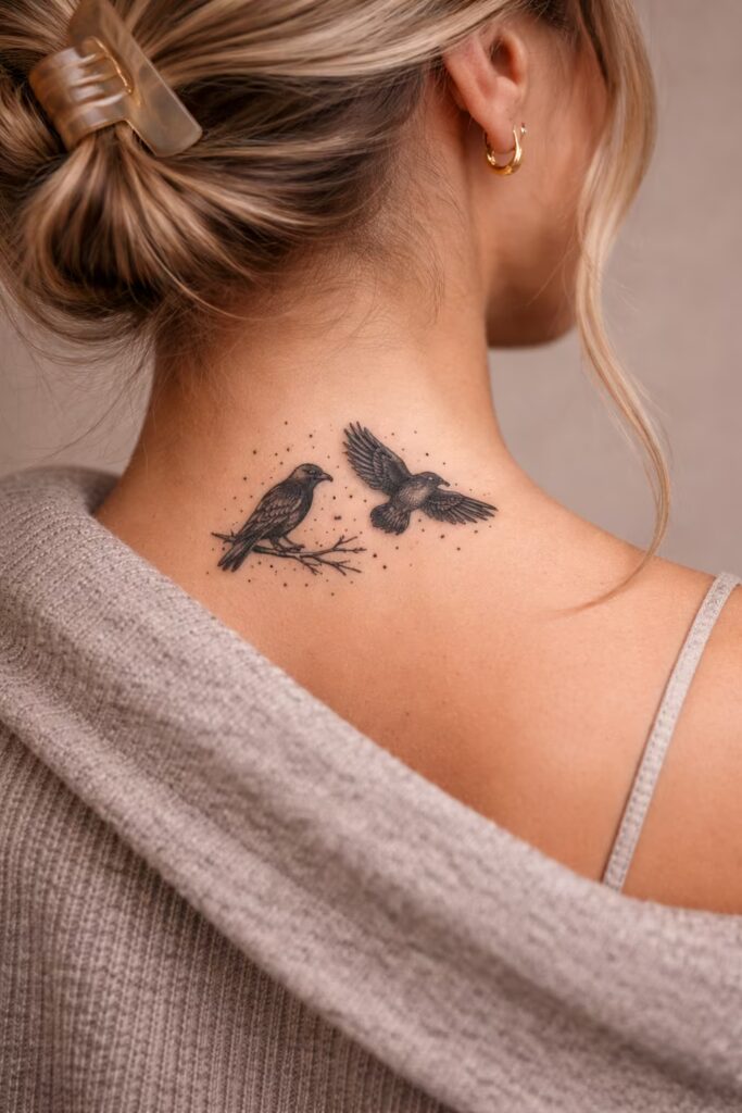 Crows – American Traditional Tattoo