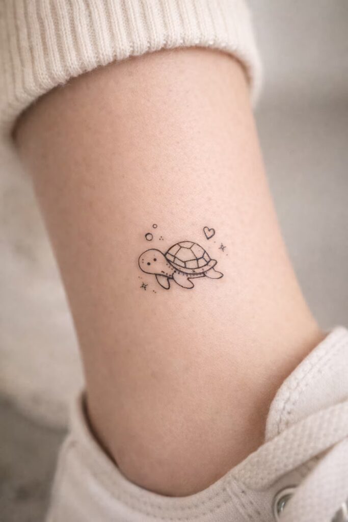 Cute Turtle Doodles Tattoo