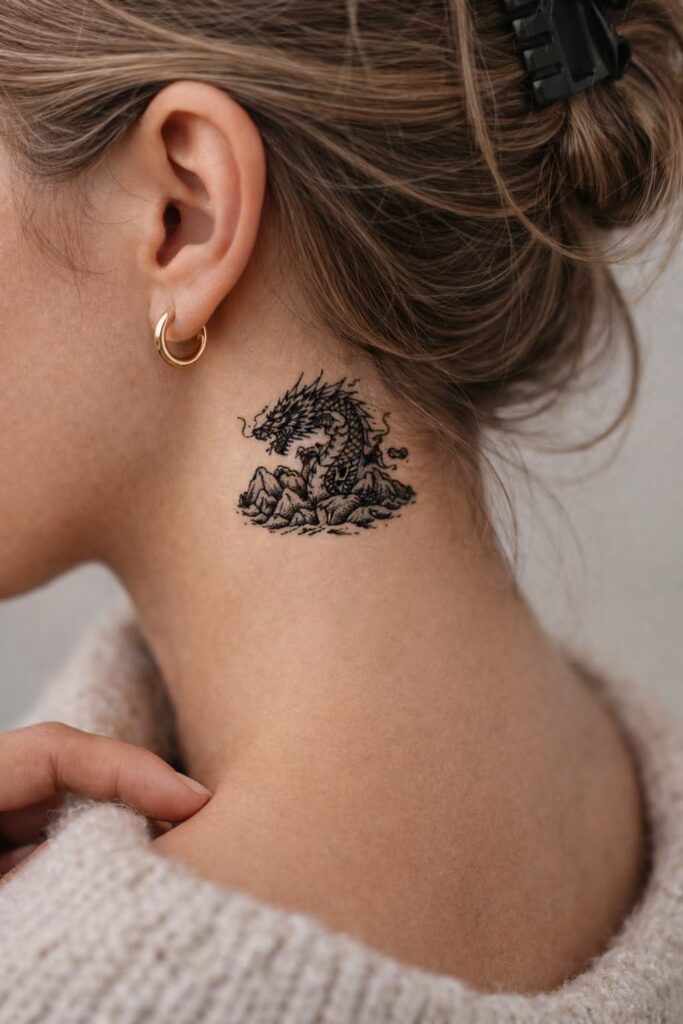 Earth Dragon Tattoo in Japanese Irezumi Style