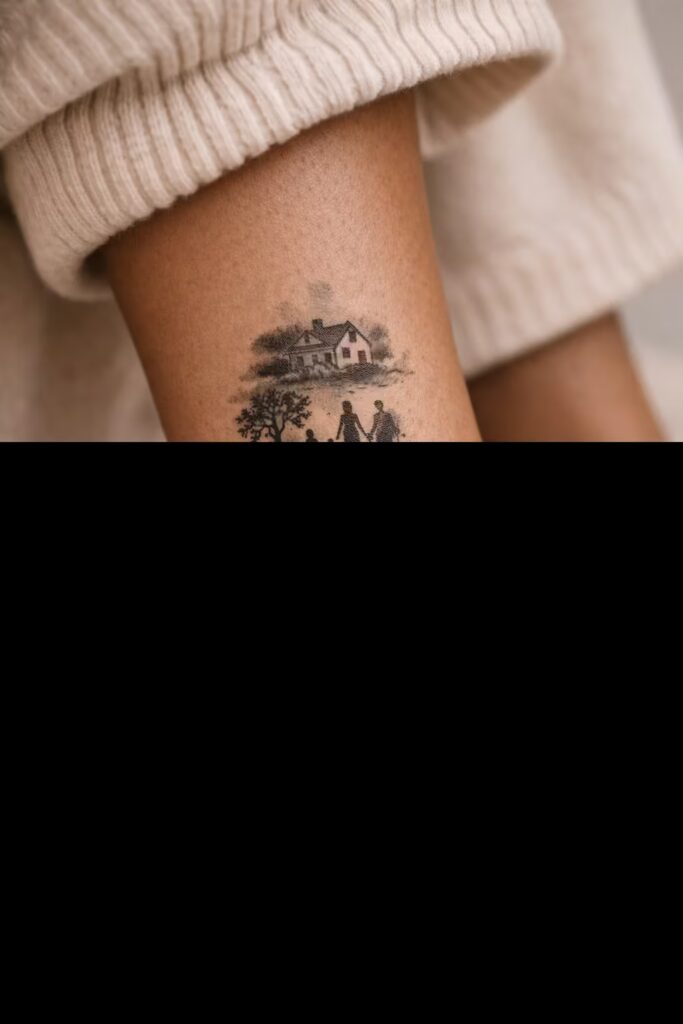 Family Heritage Watercolor Leg Tattoos A Legacy of Roots