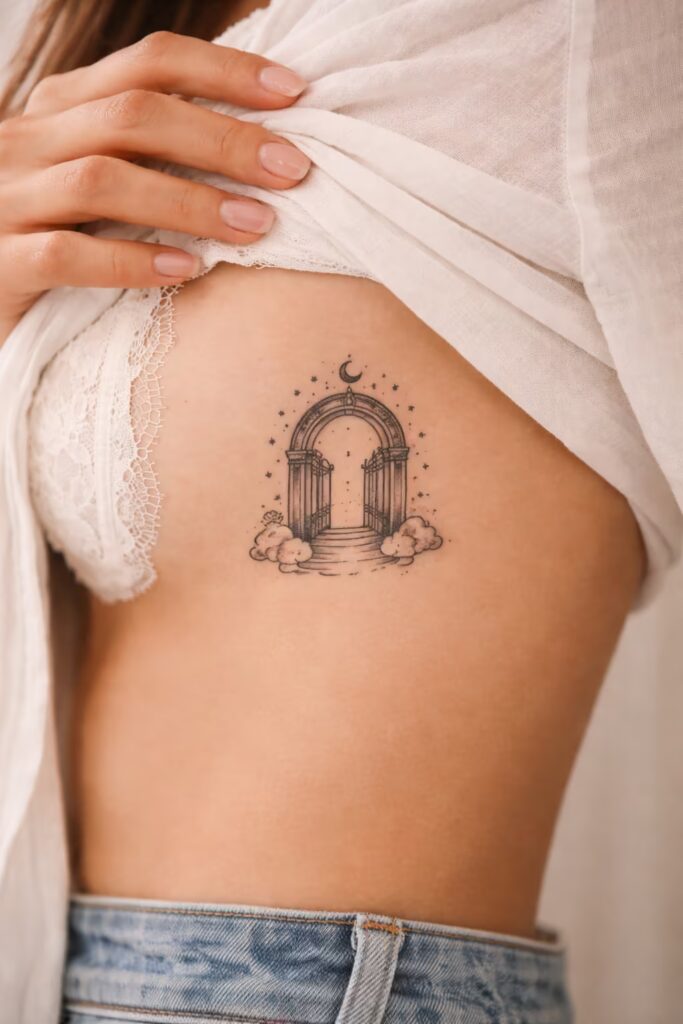 15. Heavenly Gate Portal Celestial Tattoo