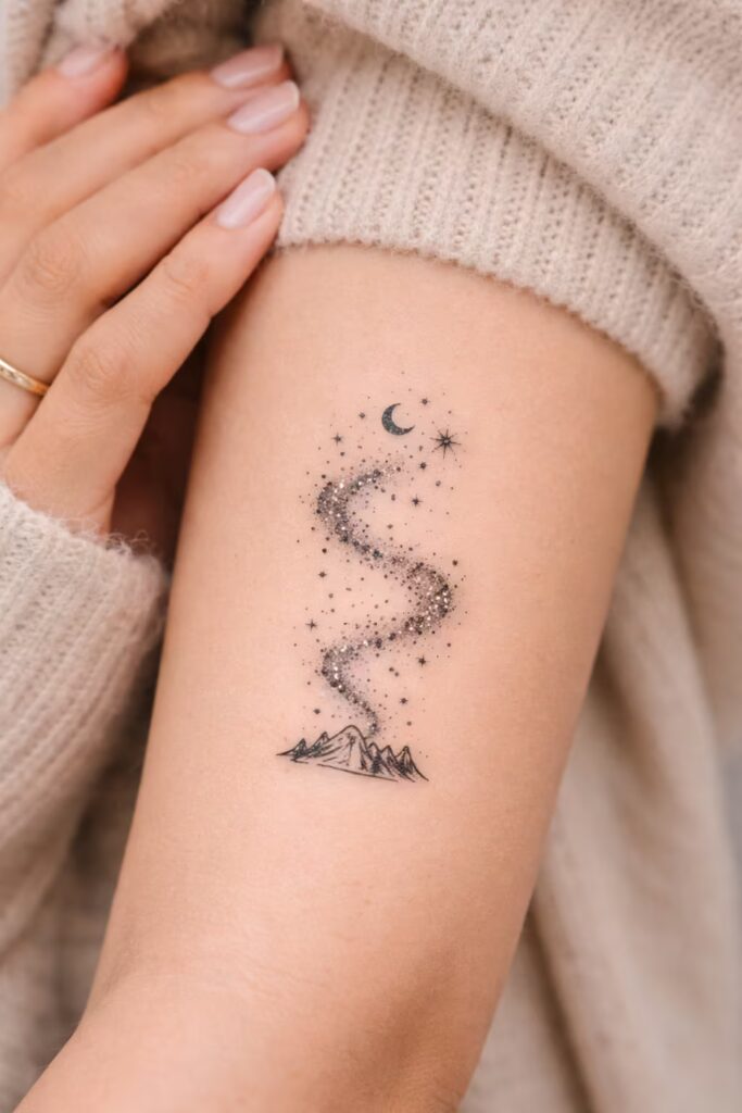 9. Milky Way Path Celestial Tattoo