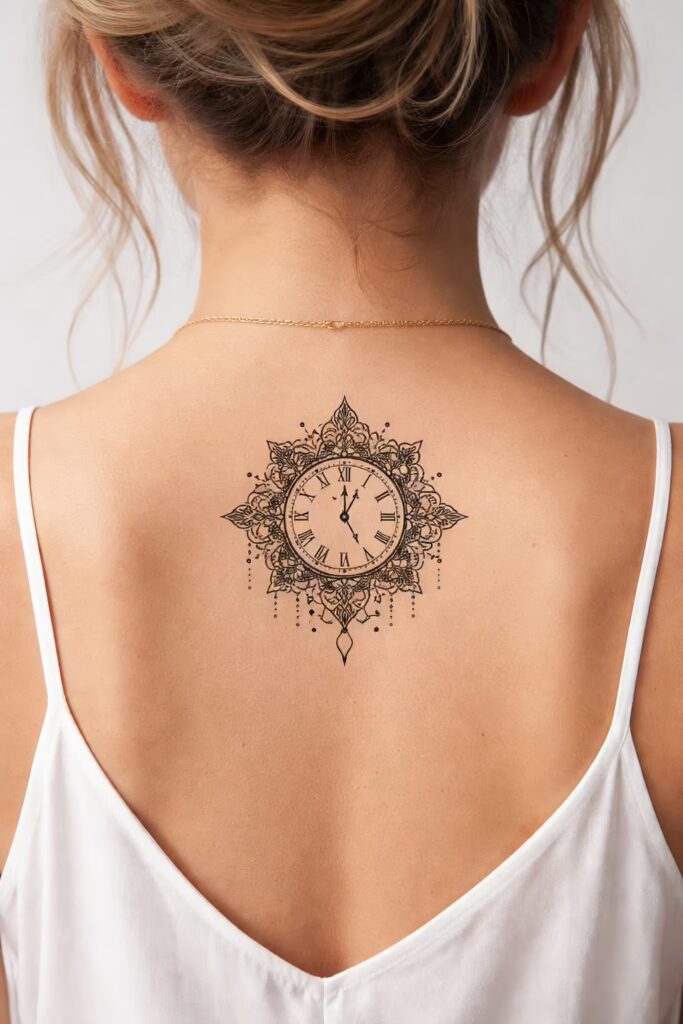 Symmetrical Tattoos_ Mandala Clock Design