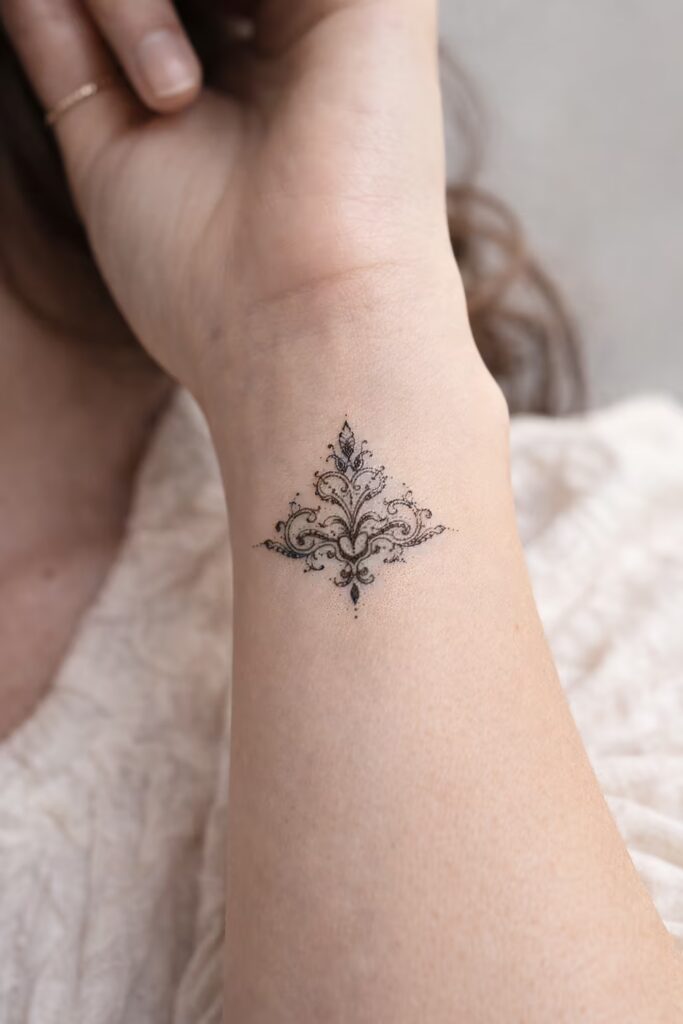 Symmetrical Tattoos_ Renaissance Fleur-de-Lis Design