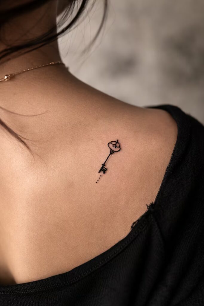 Tiny Key Doodle Tattoo