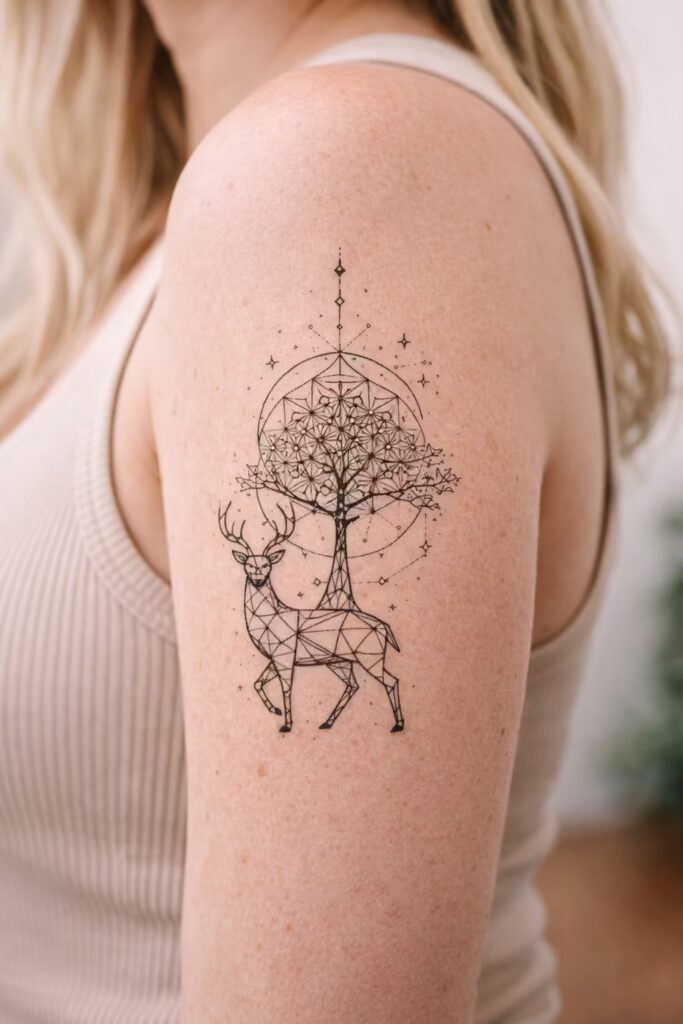 Tree of Life Polygonal Animal Tattoo