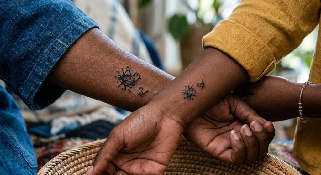 Abstract Expressionist Mama & Baby Bird