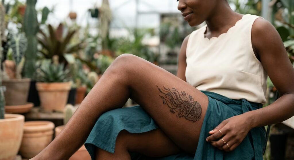 Abyssal Patterns Jellyfish Tattoo Design