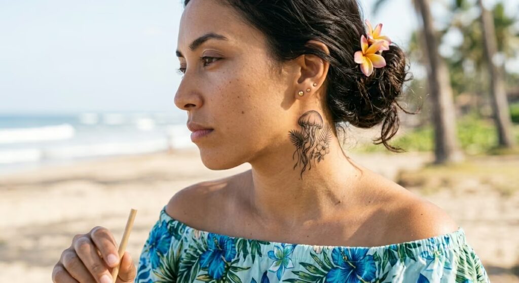 Drifting Away Jellyfish Tattoo Design