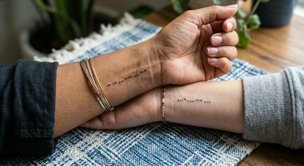 Morse Code Puzzle Pieces Mother Daughter Tattoo