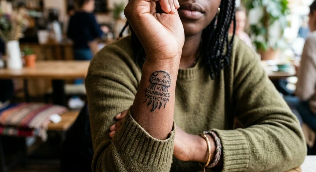 Patch-Style Sarcasm Jellyfish Tattoo Designs