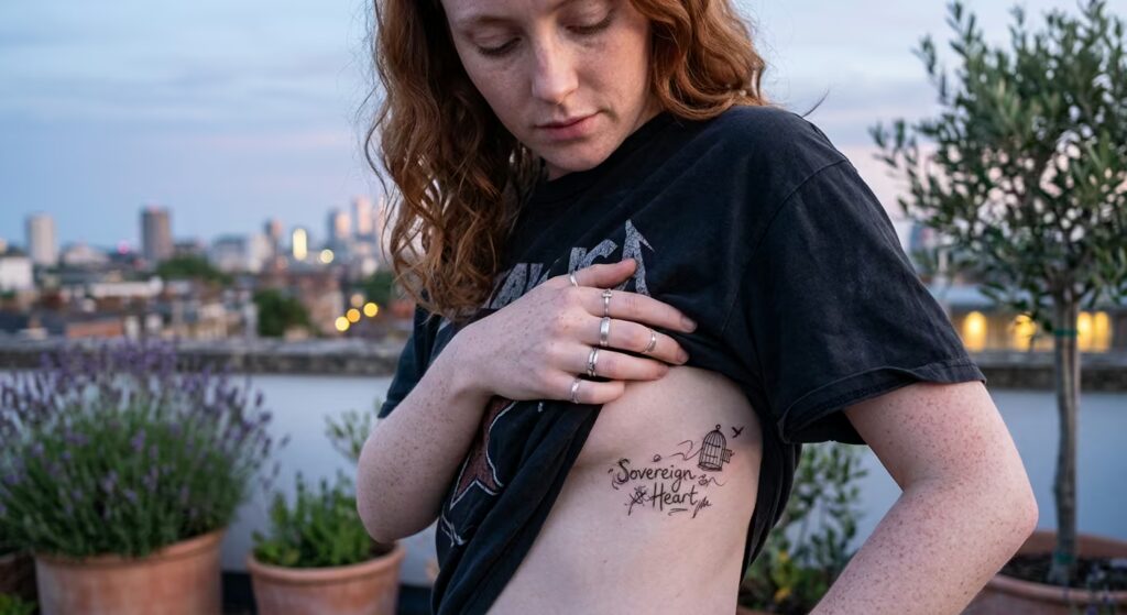 Self-Sovereignty — Sketchbook Scribble Style Fine Line Tattoo