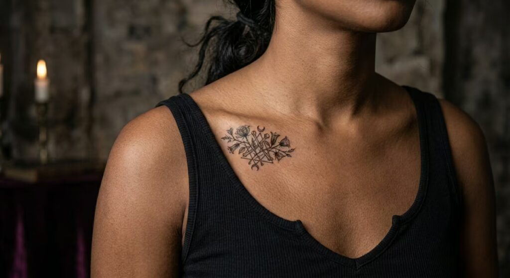 Skeletal X-Ray Floral Sigil Art