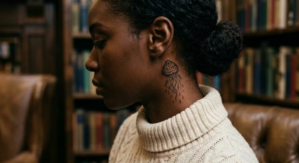 Solemn Sketch Jellyfish Tattoo Design