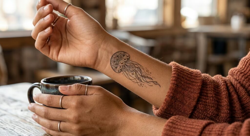 The Kelp Oasis Jellyfish Tattoo Design