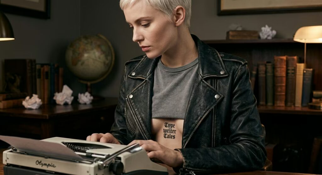 Typewriter Tales — Gothic Blackletter Font Fine Line Tattoo
